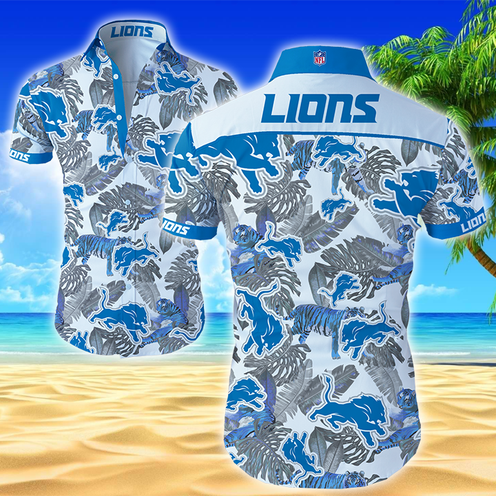 Nfl Detroit Lions Hawaiian Shirt Summer Button Up Nfl Detroit Lions Hawaiian Shirt Summer Button Up