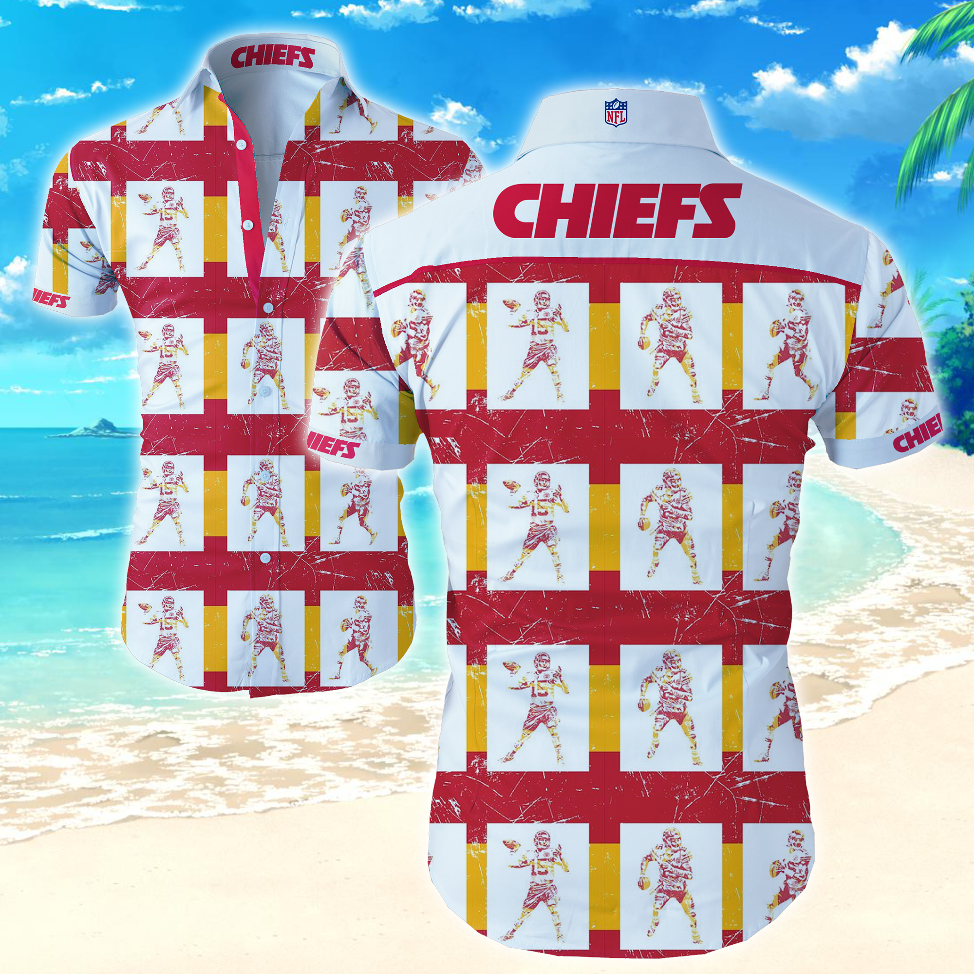 Nfl Kansas City Chiefs Hawaiian Shirt Summer Button Up Nfl Kansas City Chiefs Hawaiian Shirt Summer Button Up