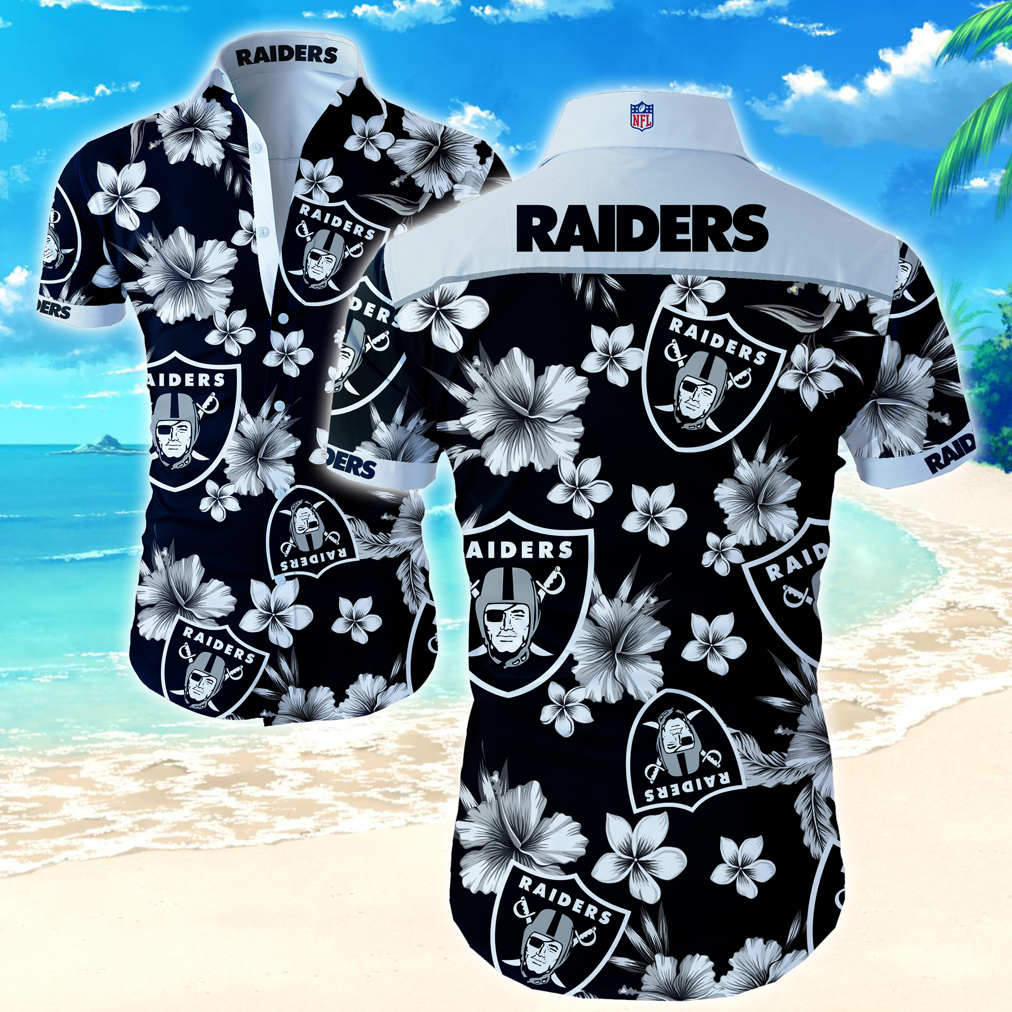Nfl Las Vegas Raiders Hawaiian Shirt Summer Button Up Nfl Las Vegas Raiders Hawaiian Shirt Summer Button Up