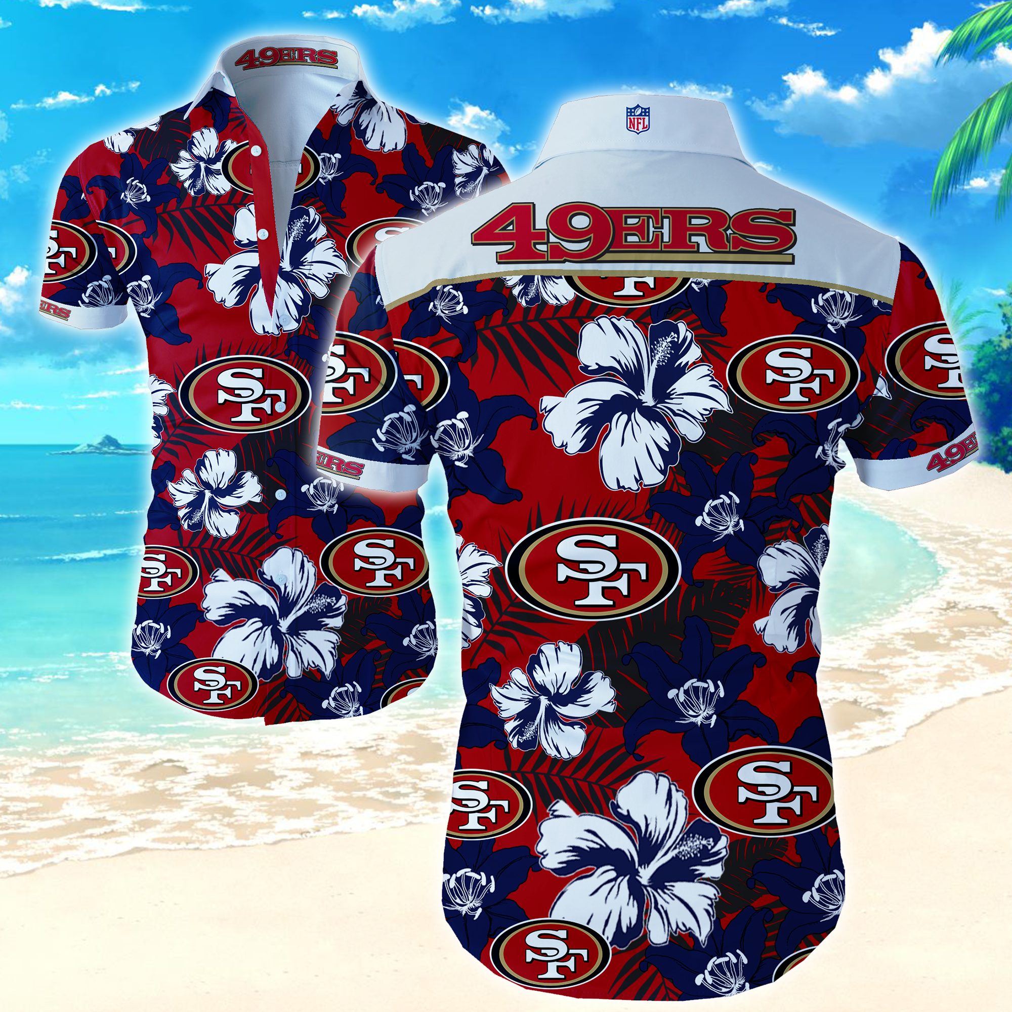 Nfl San Francisco 49Ers Hawaiian Shirt Summer Button Up Nfl San Francisco 49Ers Hawaiian Shirt Summer Button Up