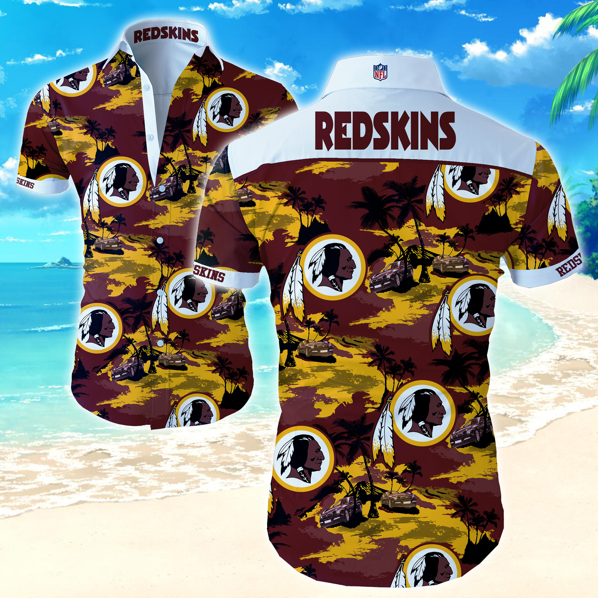 Nfl Washington Redskins Hawaiian Shirt Summer Button Up Nfl Washington Redskins Hawaiian Shirt Summer Button Up
