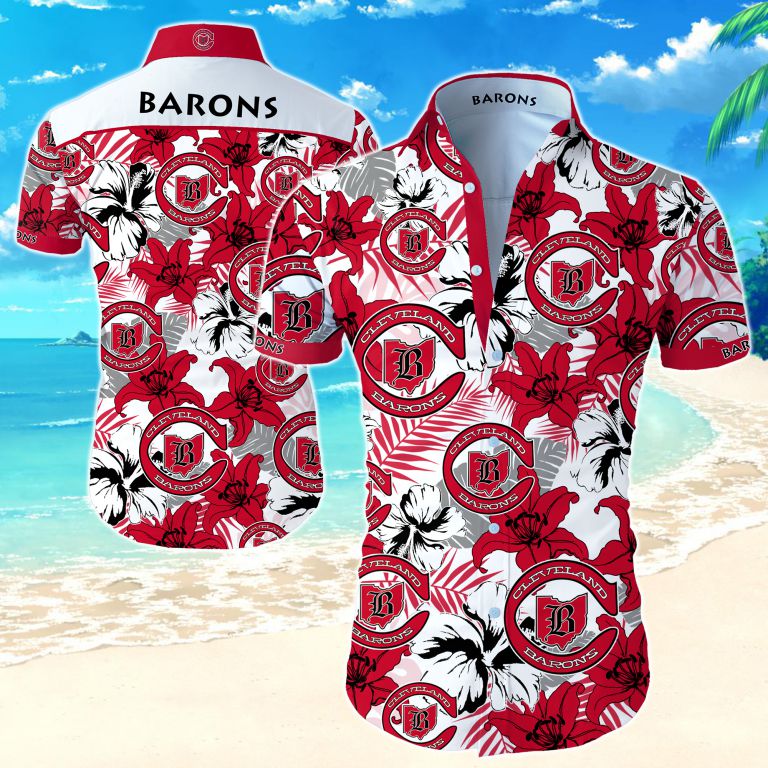 Nhl Cleveland Barons Hawaiian Shirt Summer Button Up Nhl Cleveland Barons Hawaiian Shirt Summer Button Up