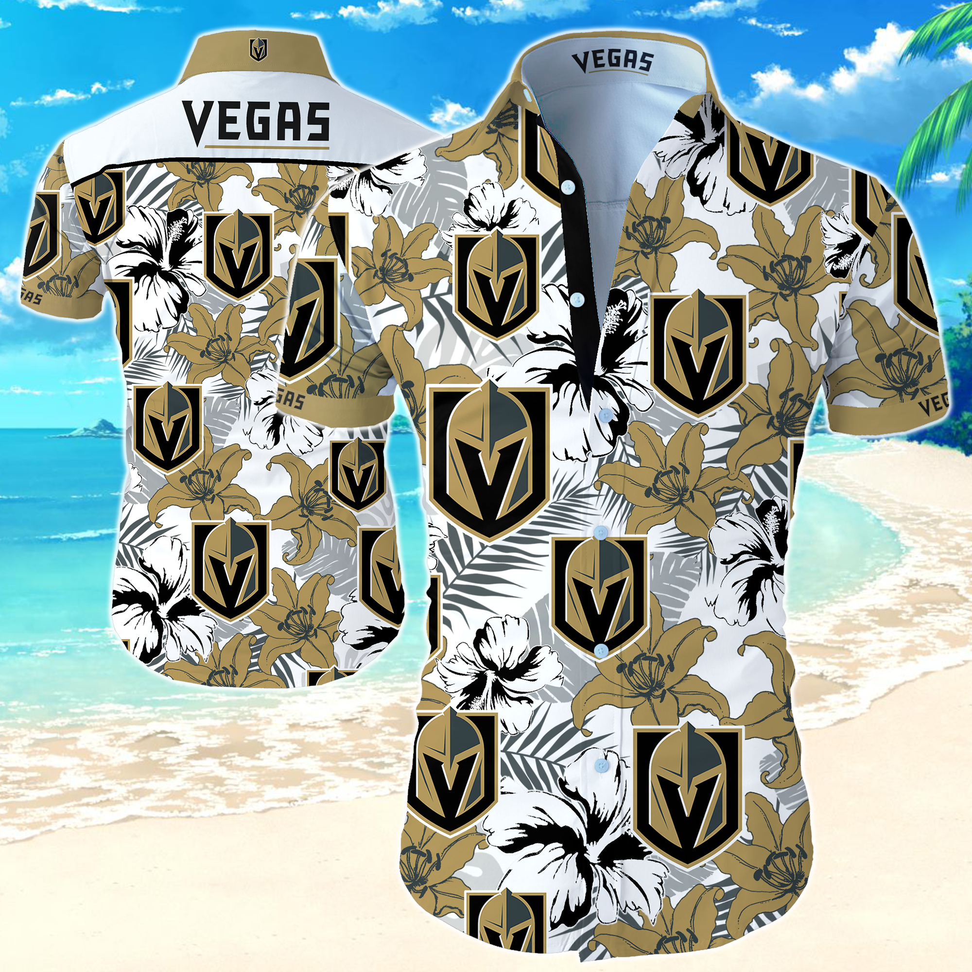Nhl Vegas Golden Knights Hawaiian Shirt Summer Button Up Nhl Vegas Golden Knights Hawaiian Shirt Summer Button Up