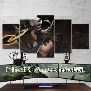 Nier Automata Yorha 2B Katana 01 - Gaming 5 Panel Canvas Art Wall Decor
