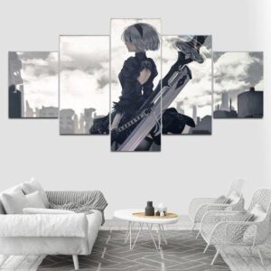 Nier Automata - Anime 5 Panel Canvas Art Wall Decor