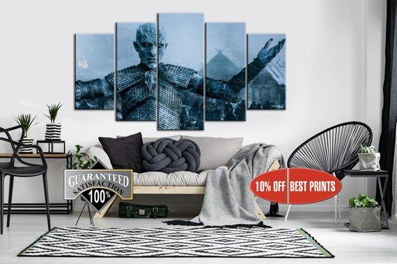 Night King - Game of Thrones - Movie 5 Panel Canvas Art Wall Decor Night King - Game of Thrones - Movie 5 Panel Canvas Art Wall Decor