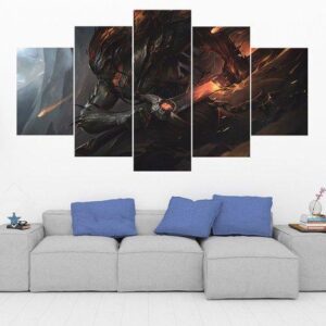 Nightbringer Yasuo League Of Legends - Gaming 5 Panel Canvas Art Wall Decor