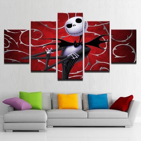 Nightmare Before Christmas Jack Skellington 4 - Cartoon Canvas Wall Art Nightmare Before Christmas Jack Skellington 4 - Cartoon Canvas Wall Art