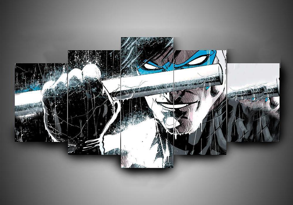 Nightwing 1 - Dc 5 Panel Canvas Art Wall Decor Nightwing 1 - Dc 5 Panel Canvas Art Wall Decor