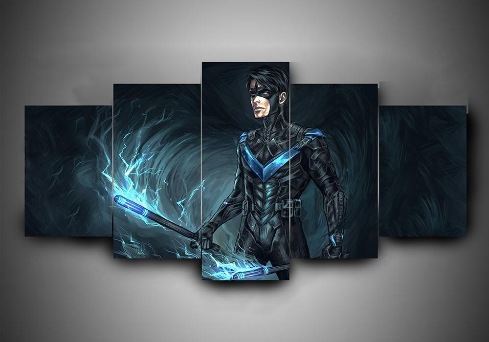 Nightwing 3 - Dc 5 Panel Canvas Art Wall Decor Nightwing 3 - Dc 5 Panel Canvas Art Wall Decor