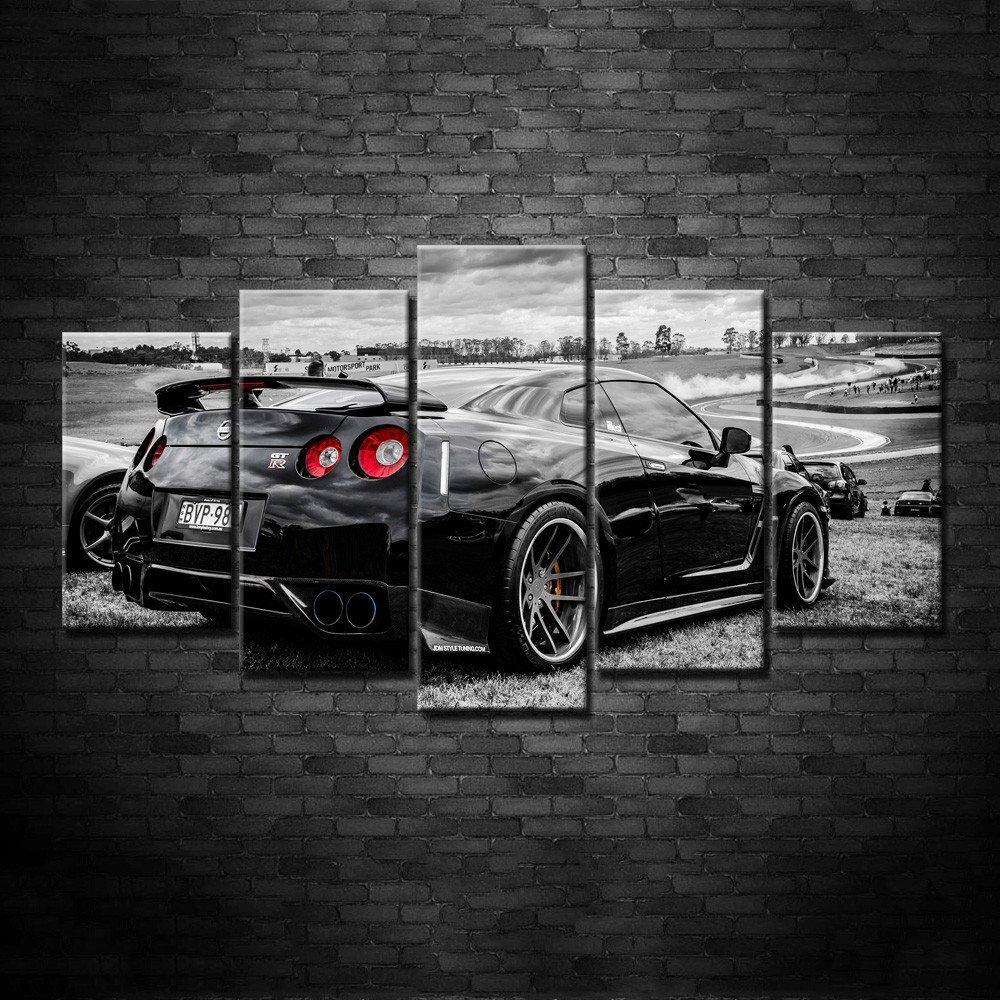 Nissan Flashy Gtr - Automative 5 Panel Canvas Art Wall Decor Nissan Flashy Gtr - Automative 5 Panel Canvas Art Wall Decor