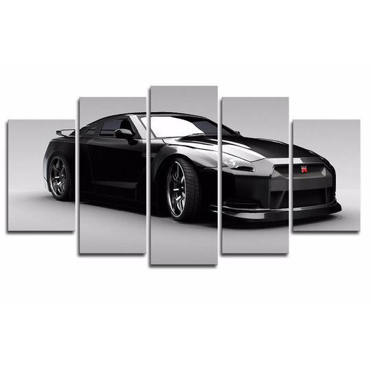 Nissan Gt-R - Automative 5 Panel Canvas Art Wall Decor Nissan Gt-R - Automative 5 Panel Canvas Art Wall Decor