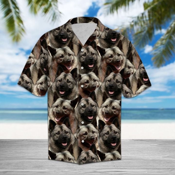 Norwegian Elkhound Hawaiian Shirt Summer Button Up Norwegian Elkhound Hawaiian Shirt Summer Button Up