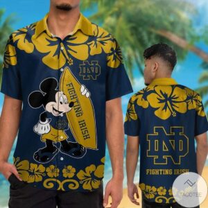 Notre Dame Fighting Irish & Mickey Mouse Hawaiian Shirt