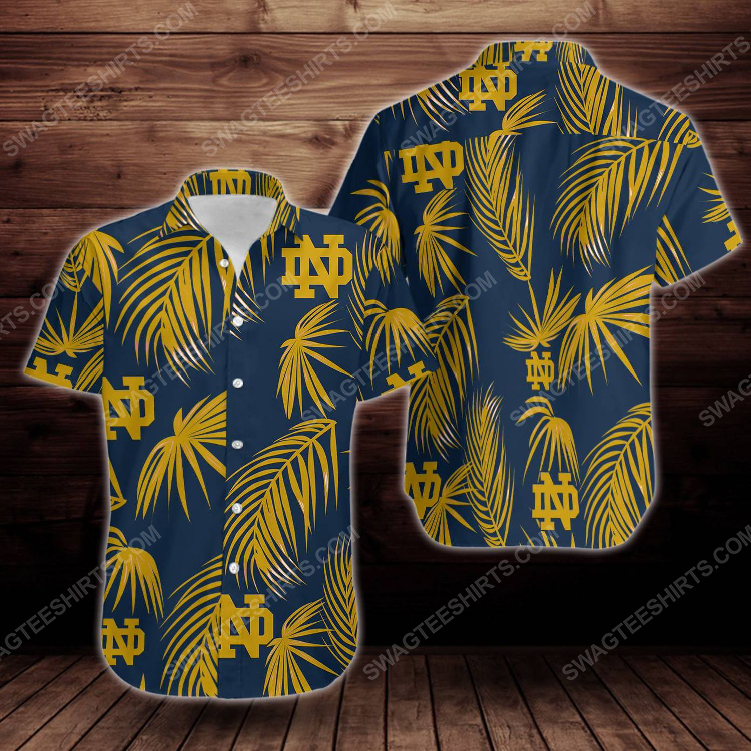 Notre Dame Fighting Irish Short Sleeve Hawaiian Shirt Notre Dame Fighting Irish Short Sleeve Hawaiian Shirt