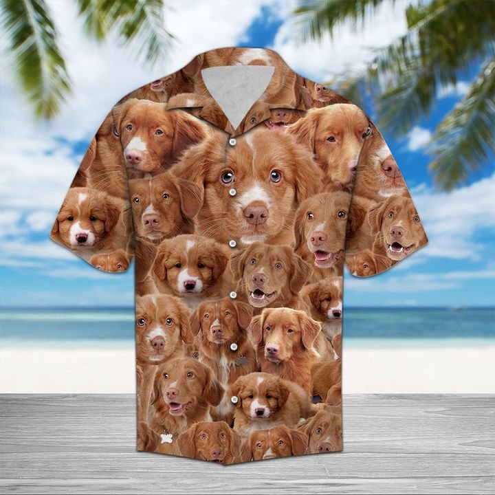 Nova Scotia Duck Tolling Retriever Hawaiian Shirt Summer Button Up Nova Scotia Duck Tolling Retriever Hawaiian Shirt Summer Button Up