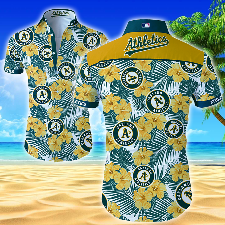 Oakland Athletics Hawaiian Shirt Summer Button Up Oakland Athletics Hawaiian Shirt Summer Button Up