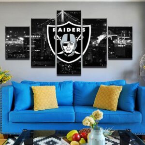 Oakland Raiders 2 - Sport 5 Panel Canvas Art Wall Decor