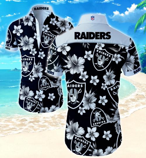 Oakland Raiders Hawaiian Shirt Summer Button Up Oakland Raiders Hawaiian Shirt Summer Button Up