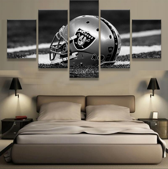 Oakland Raiders Helmet Football - Sport 5 Panel Canvas Art Wall Decor Oakland Raiders Helmet Football - Sport 5 Panel Canvas Art Wall Decor