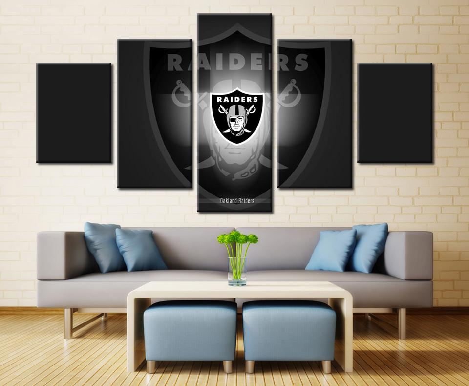 Oakland Raiders Sports Rugby - Sport 5 Panel Canvas Art Wall Decor Oakland Raiders Sports Rugby - Sport 5 Panel Canvas Art Wall Decor