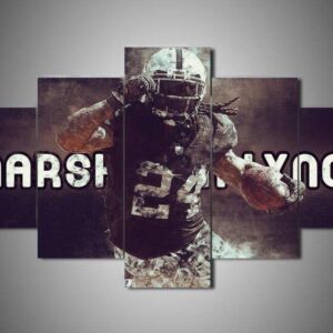 Oakland Raiders - Marshawn Lynch - Sport 5 Panel Canvas Art Wall Decor