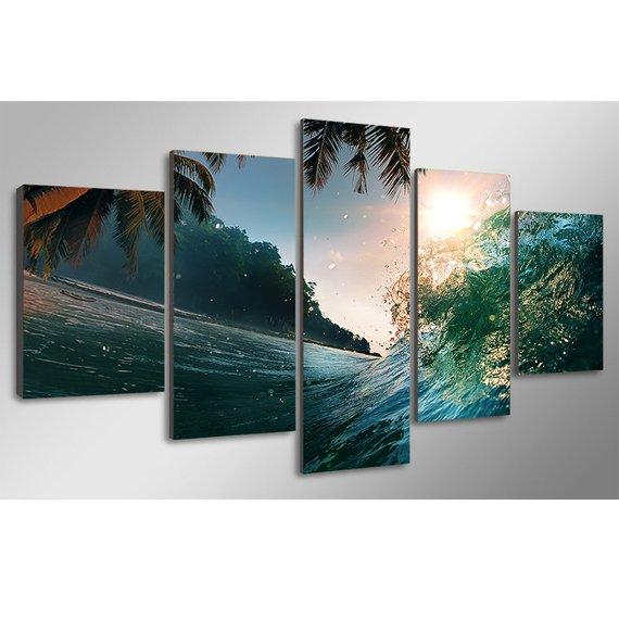 Ocean 3 - Nature 5 Panel Canvas Art Wall Decor Ocean 3 - Nature 5 Panel Canvas Art Wall Decor