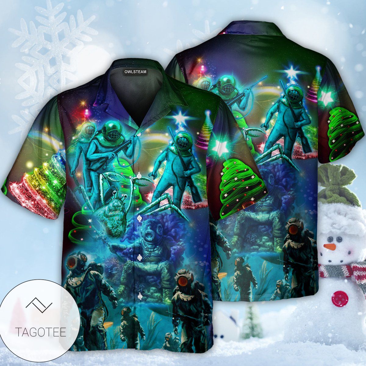 Ocean Diving Merry Christmas Hawaiian Shirt- Tagotee Ocean Diving Merry Christmas Hawaiian Shirt- Tagotee