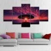 Oceanview Sunset - Nature 5 Panel Canvas Art Wall Decor
