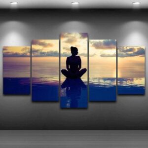 Oga By The Pool - Abstract 5 Panel Canvas Art Wall Decor