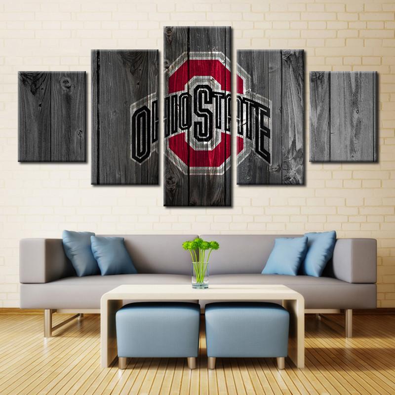 Ohio State Buckeyes 3 - Sport 5 Panel Canvas Art Wall Decor Ohio State Buckeyes 3 - Sport 5 Panel Canvas Art Wall Decor