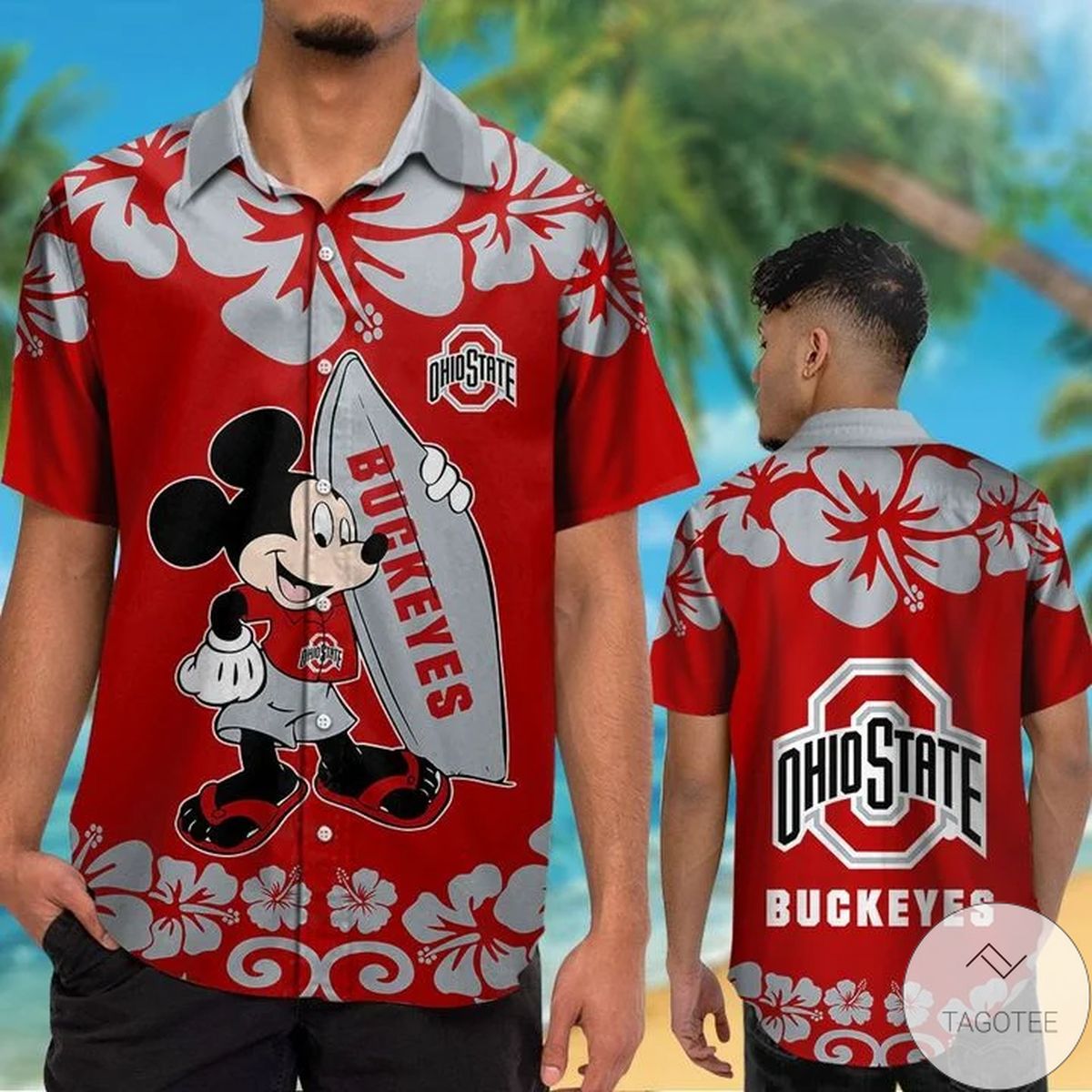 Ohio State Buckeyes & Mickey Mouse Hawaiian Shirt Ohio State Buckeyes & Mickey Mouse Hawaiian Shirt