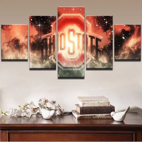 Ohio State Buckeyes Poster - Sport 5 Panel Canvas Art Wall Decor Ohio State Buckeyes Poster - Sport 5 Panel Canvas Art Wall Decor