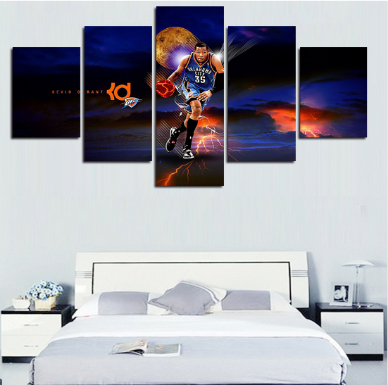 Oklahoma City Thunder 35 Footballer Kevin - Sport 5 Panel Canvas Art Wall Decor Oklahoma City Thunder 35 Footballer Kevin - Sport 5 Panel Canvas Art Wall Decor