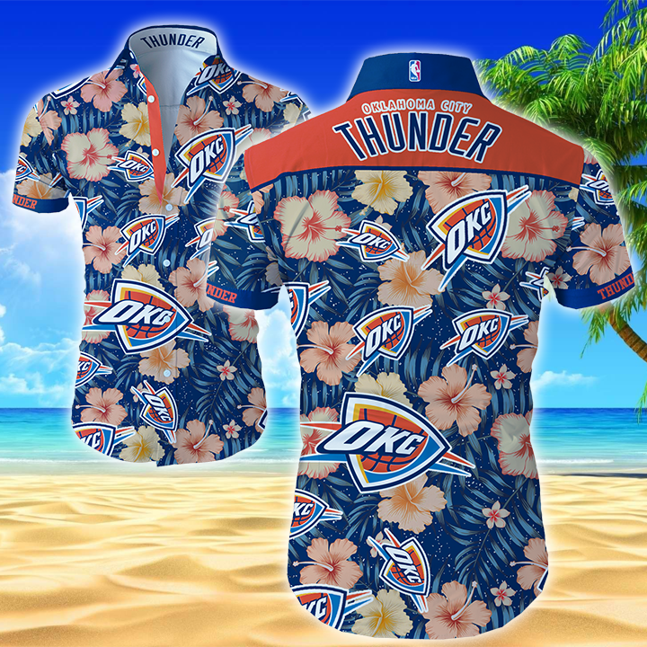 Oklahoma City Thunder Hawaiian Shirt Summer Button Up Oklahoma City Thunder Hawaiian Shirt Summer Button Up