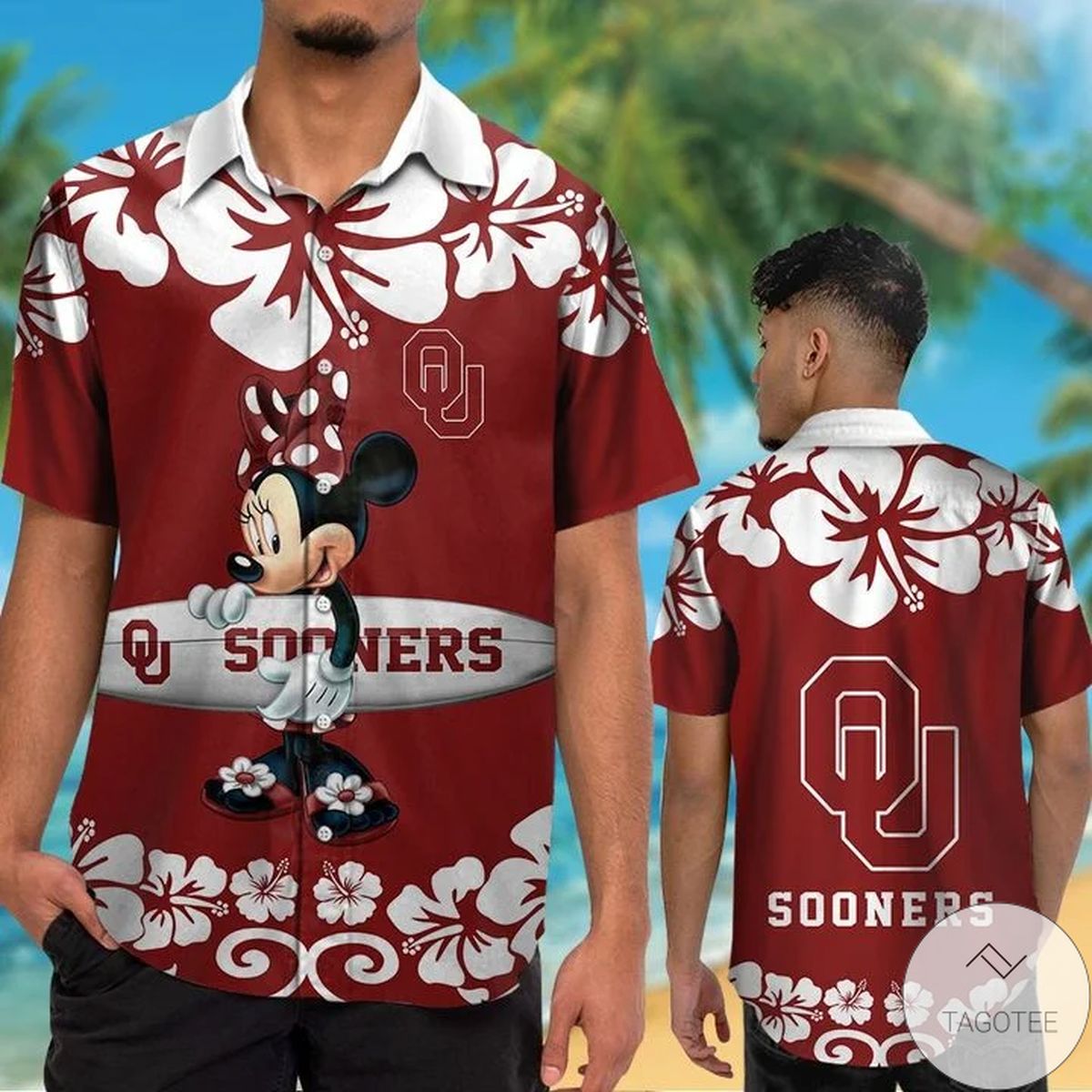 Oklahoma Sooners & Minnie Mouse Hawaiian Shirt Oklahoma Sooners & Minnie Mouse Hawaiian Shirt