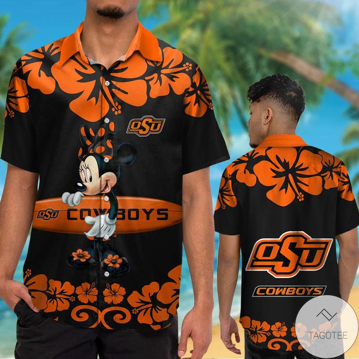 Oklahoma State Cowboys & Minnie Mouse Hawaiian Shirt Oklahoma State Cowboys & Minnie Mouse Hawaiian Shirt