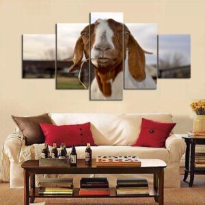 Old Goat 01 - Animal 5 Panel Canvas Art Wall Decor