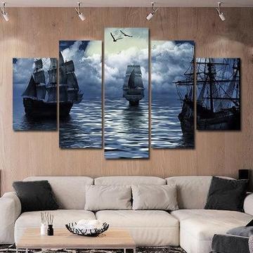 Old Ship - Automative 5 Panel Canvas Art Wall Decor Old Ship - Automative 5 Panel Canvas Art Wall Decor