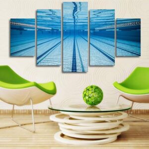 Olympic Swimming Pool - Sport 5 Panel Canvas Art Wall Decor