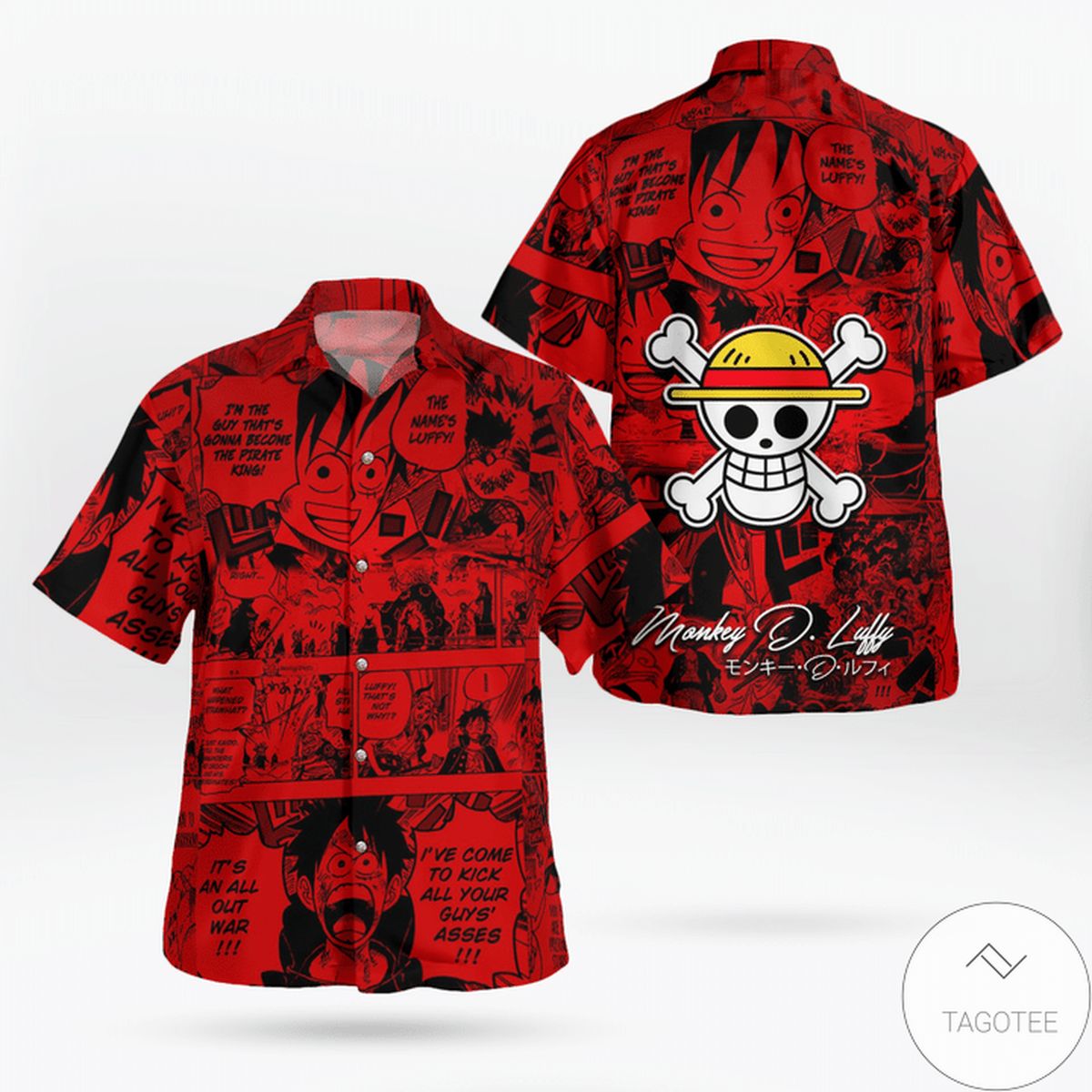 One Piece Luffy Skull Hawaiian Shirt One Piece Luffy Skull Hawaiian Shirt