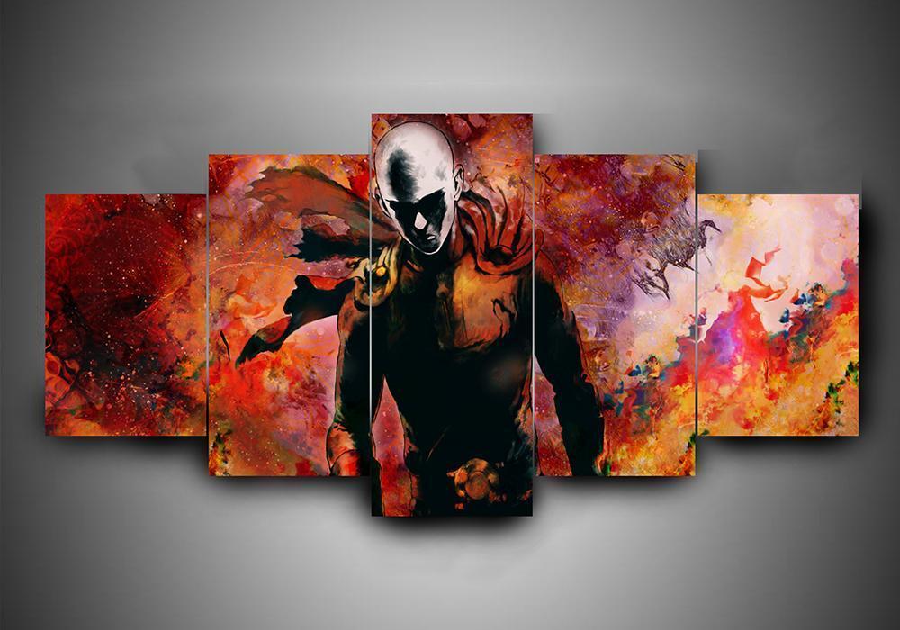 One Punch Man 1 - Anime 5 Panel Canvas Art Wall Decor One Punch Man 1 - Anime 5 Panel Canvas Art Wall Decor
