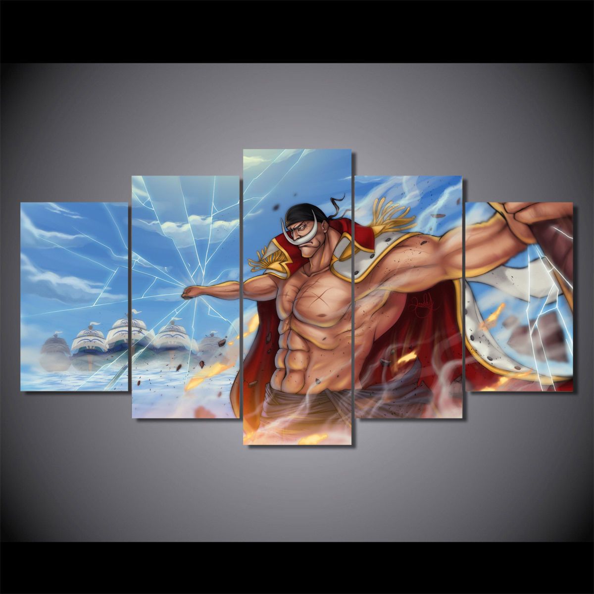 One Whitebeard - Anime 5 Panel Canvas Art Wall Decor One Whitebeard - Anime 5 Panel Canvas Art Wall Decor