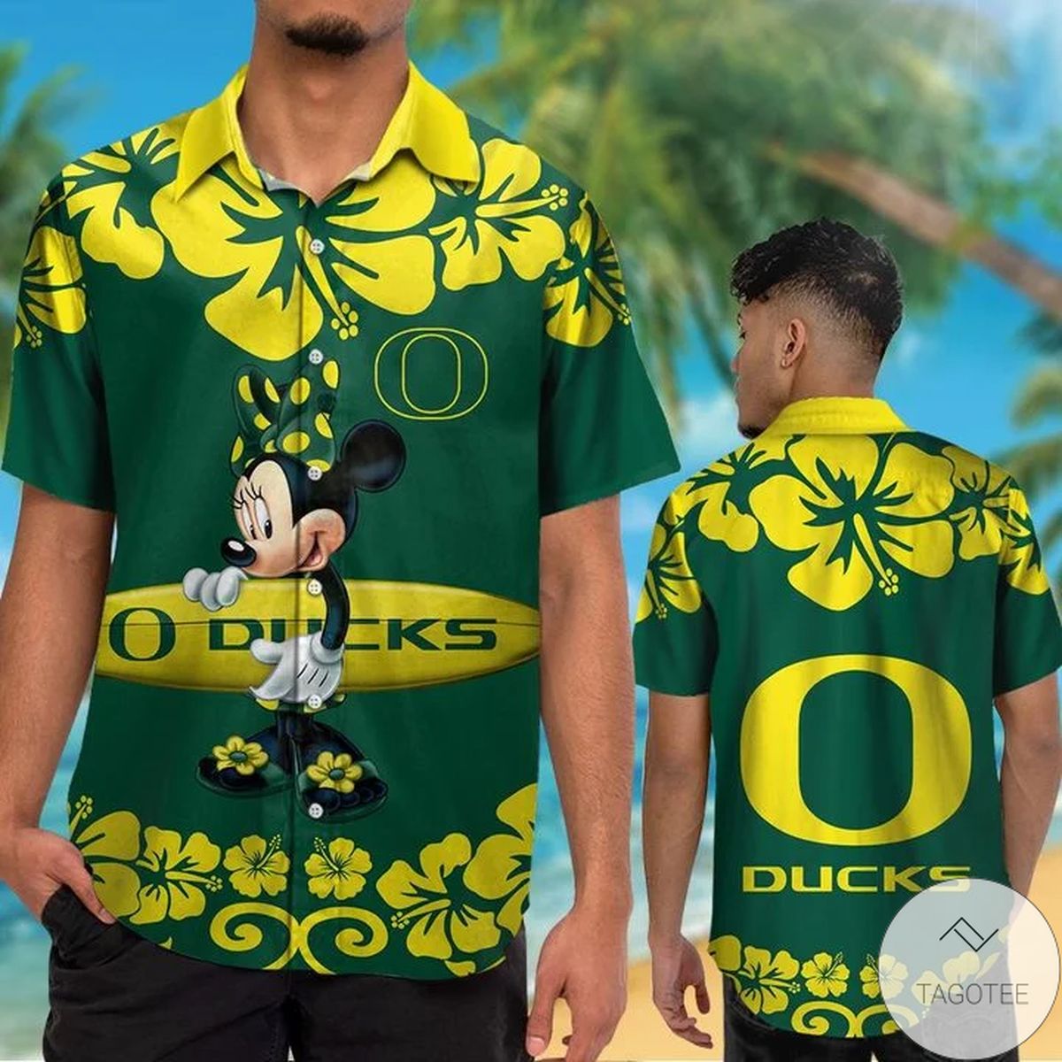 Oregon Ducks & Minnie Mouse Hawaiian Shirt Oregon Ducks & Minnie Mouse Hawaiian Shirt