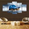 Ornate Box Turtle Wearing Ball Cap - Animal 5 Panel Canvas Art Wall Decor