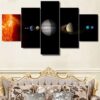 Our Solar System 3 - Space 5 Panel Canvas Art Wall Decor