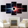 Outer Space Planet 1 - Space 5 Panel Canvas Art Wall Decor