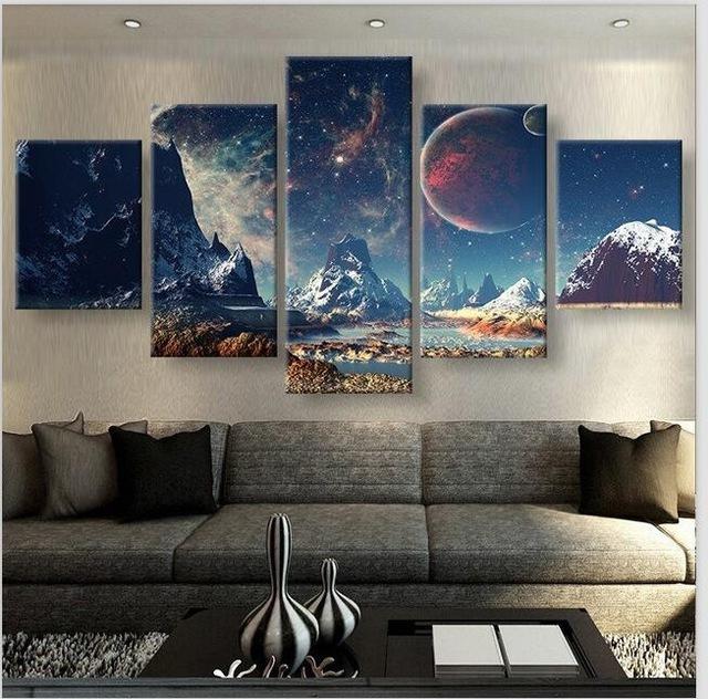 Outer Space World Fantasy - Movie 5 Panel Canvas Art Wall Decor Outer Space World Fantasy - Movie 5 Panel Canvas Art Wall Decor