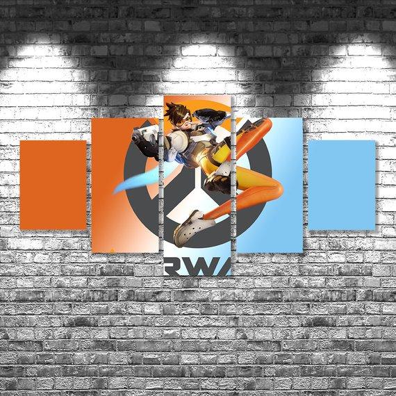Overwatch 09 - Gaming 5 Panel Canvas Art Wall Decor Overwatch 09 - Gaming 5 Panel Canvas Art Wall Decor