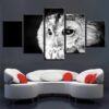 Owl 03 - Animal 5 Panel Canvas Art Wall Decor